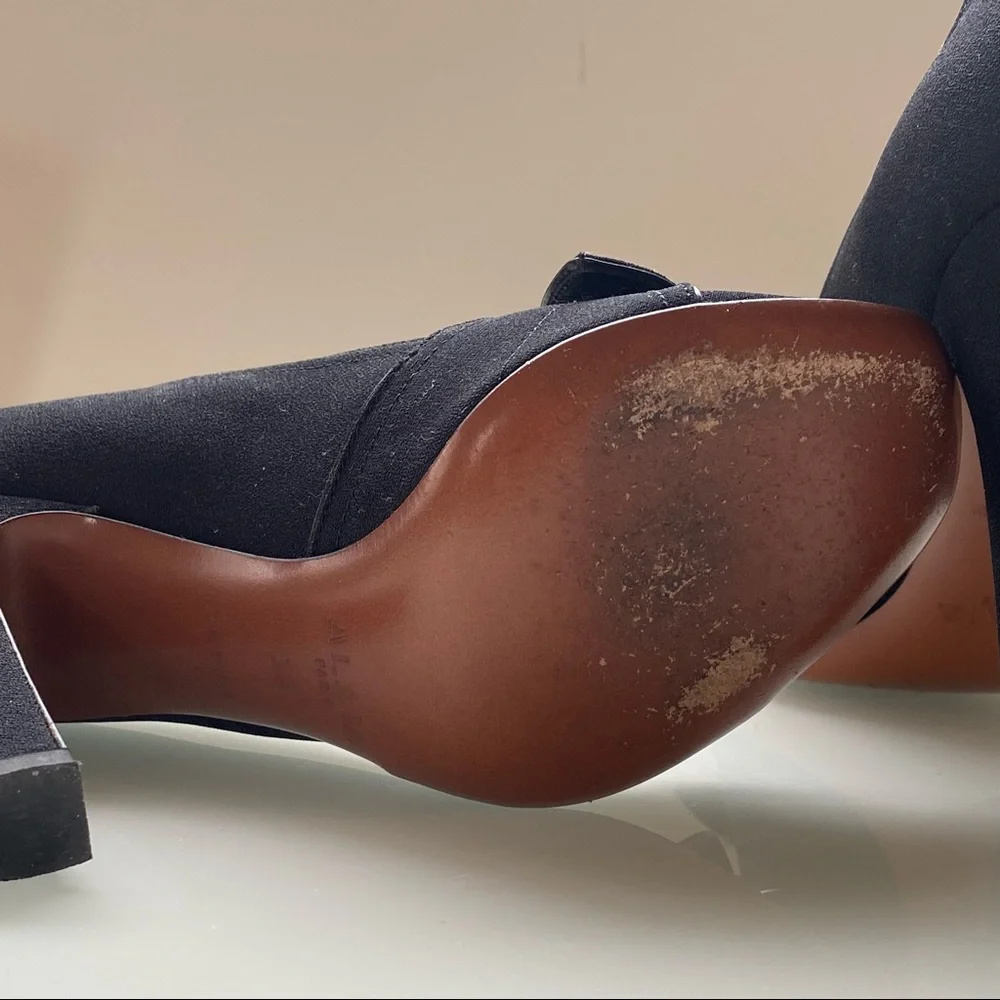 Alaia Black Crepe Leather Bow Heels SZ 6/36 - Picture 5 of 8